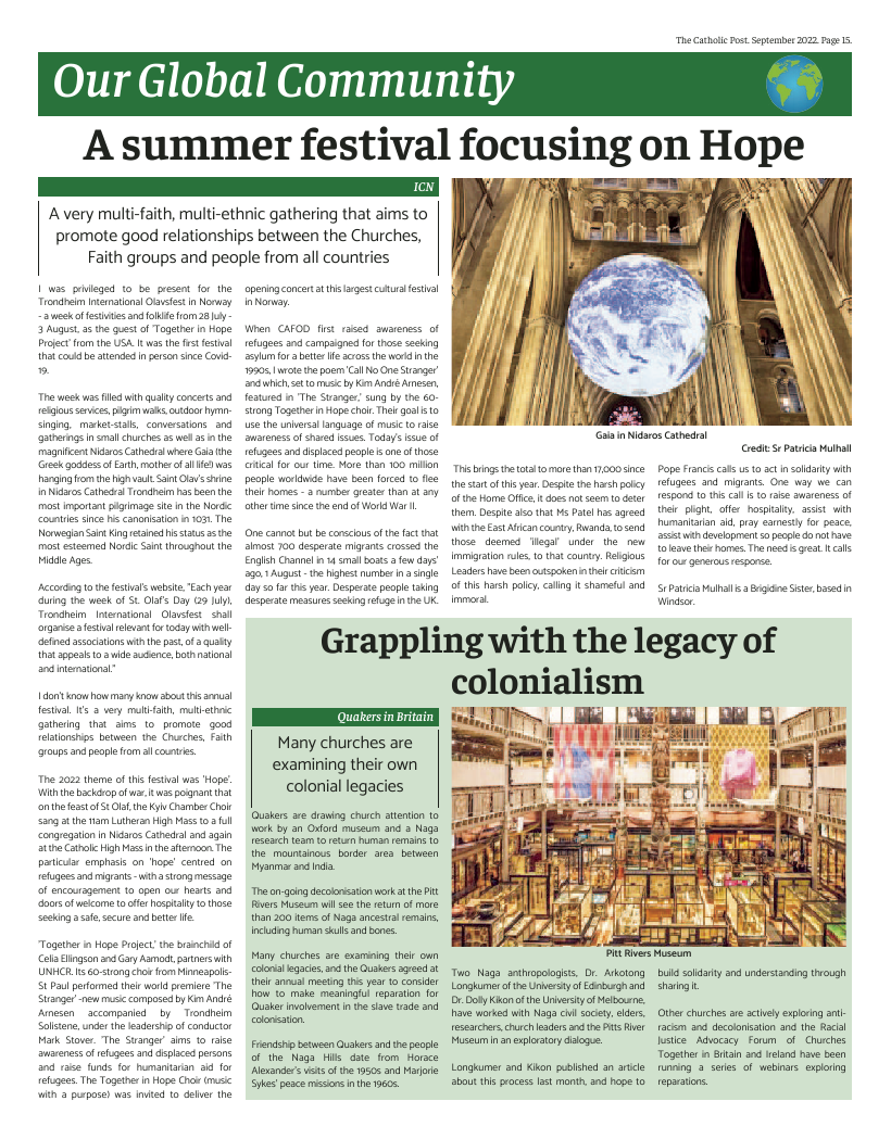 Sept 2022 edition of the Catholic Post