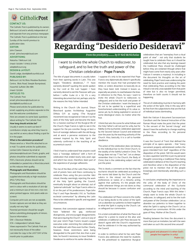 Sept 2022 edition of the Catholic Post Sept 2022 edition of the Catholic Post