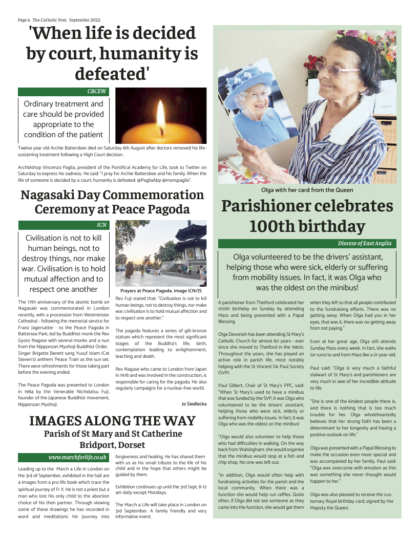 Sept 2022 edition of the Catholic Post