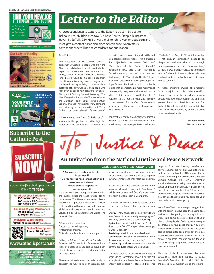 Sept 2022 edition of the Catholic Post Sept 2022 edition of the Catholic Post