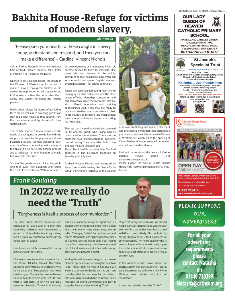Sept 2022 edition of the Catholic Post Sept 2022 edition of the Catholic Post
