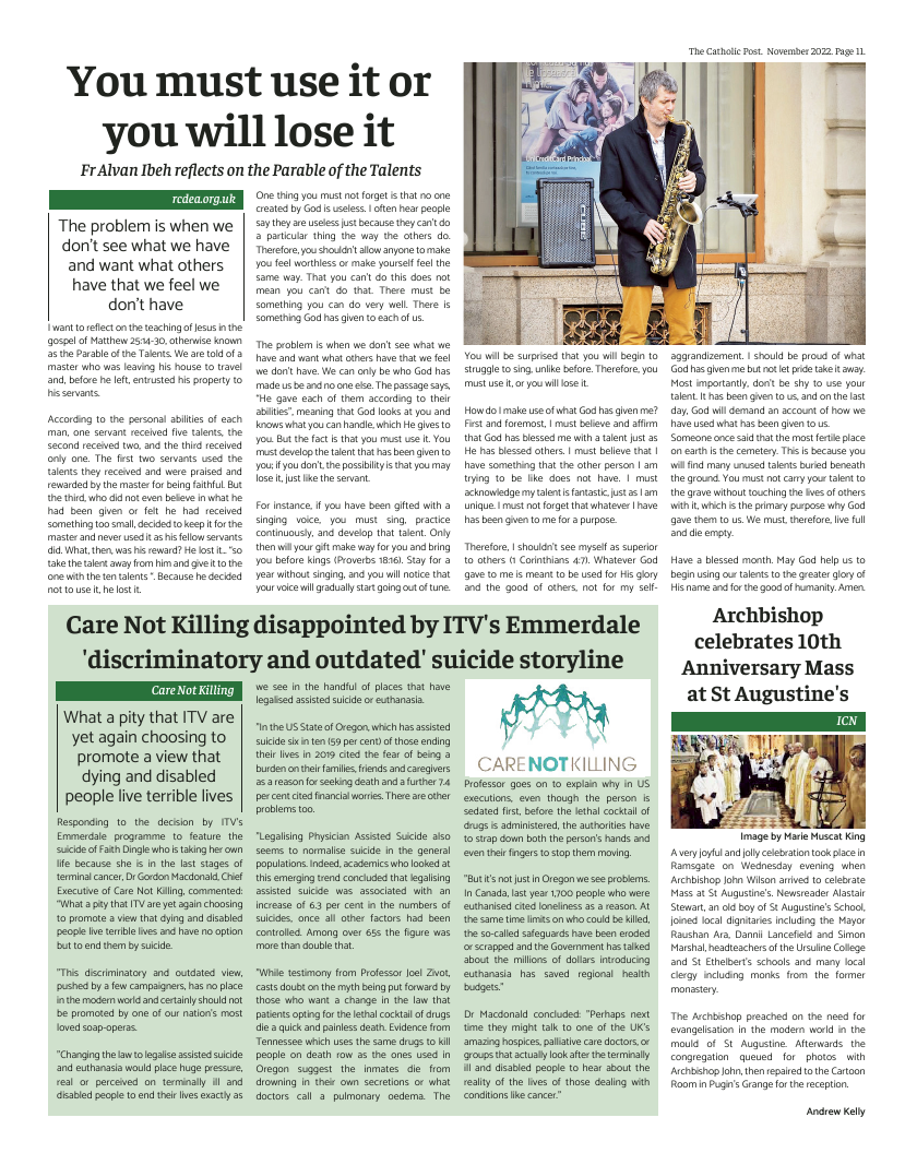 Nov 2022 edition of the Catholic Post Nov 2022 edition of the Catholic Post