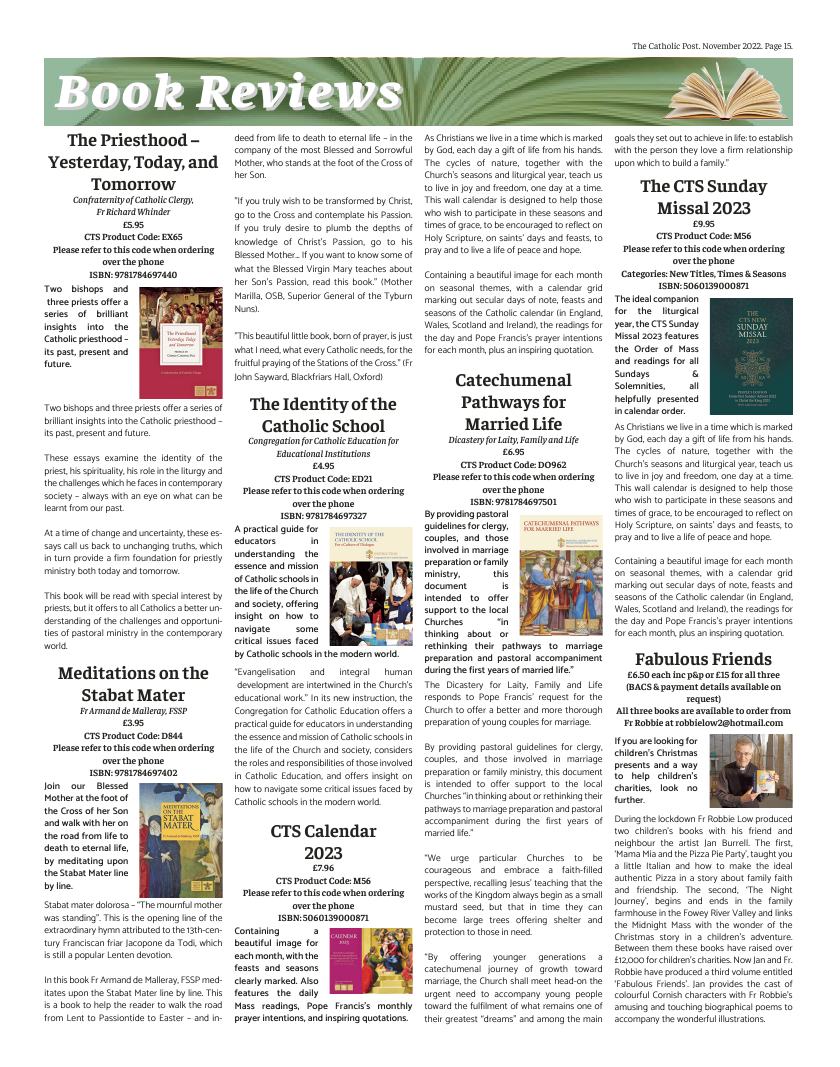 Nov 2022 edition of the Catholic Post Nov 2022 edition of the Catholic Post