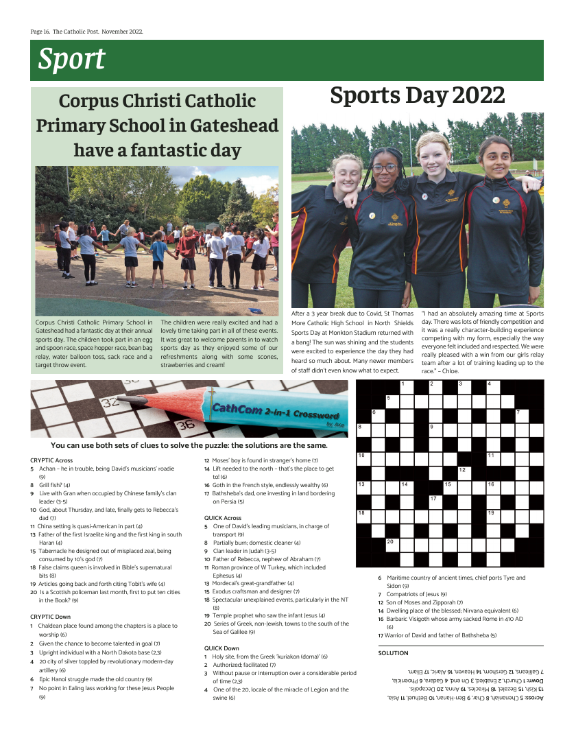 Nov 2022 edition of the Catholic Post Nov 2022 edition of the Catholic Post