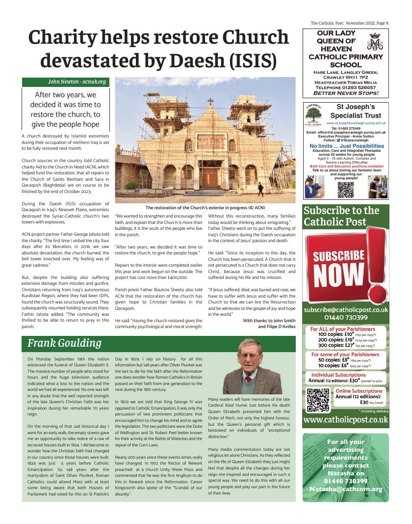 Nov 2022 edition of the Catholic Post Nov 2022 edition of the Catholic Post