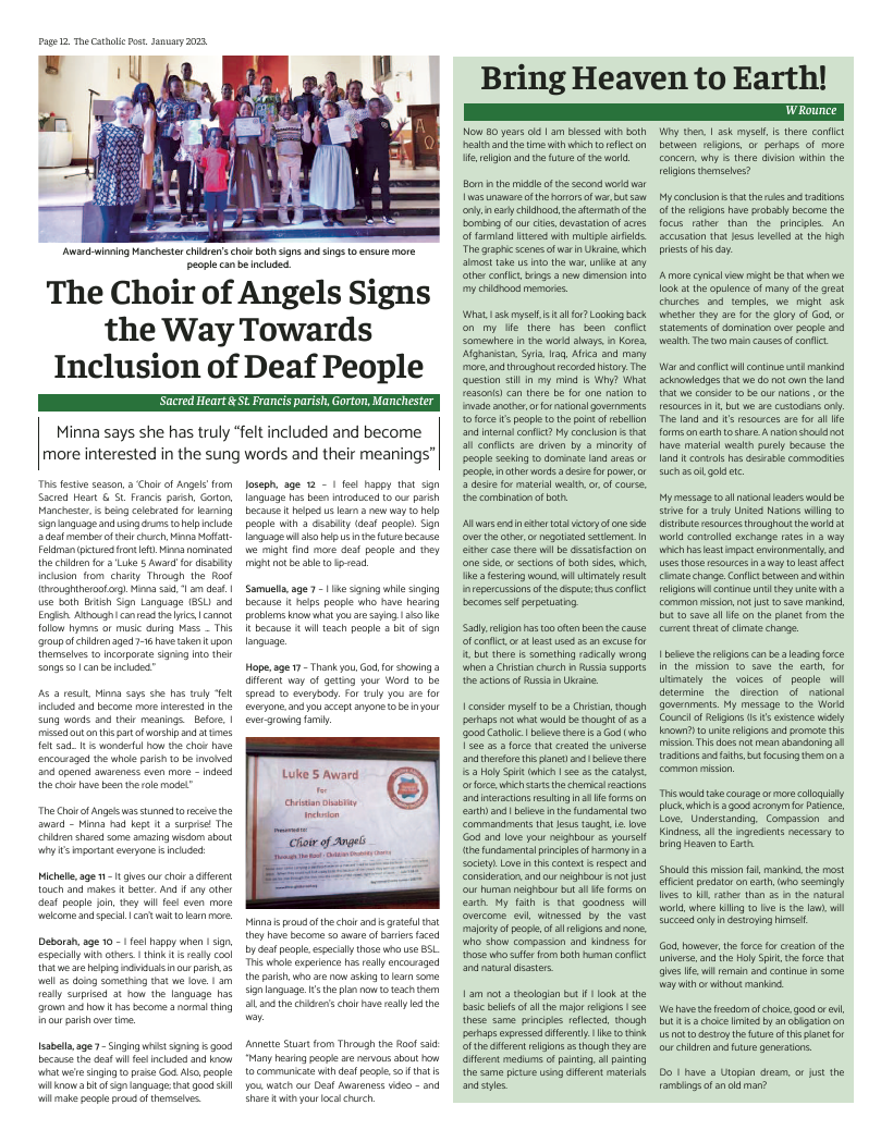 Jan 2023 edition of the Catholic Post Jan 2023 edition of the Catholic Post