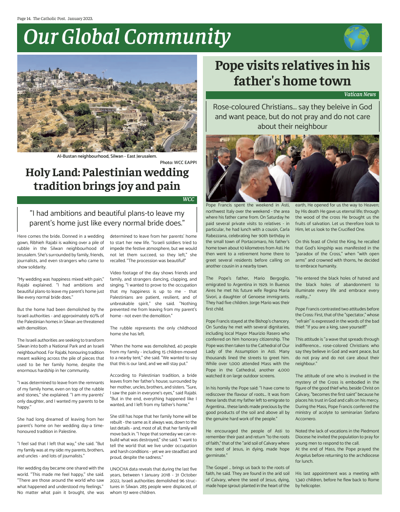 Jan 2023 edition of the Catholic Post