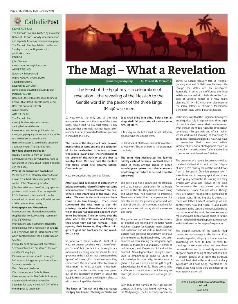 Jan 2023 edition of the Catholic Post Jan 2023 edition of the Catholic Post