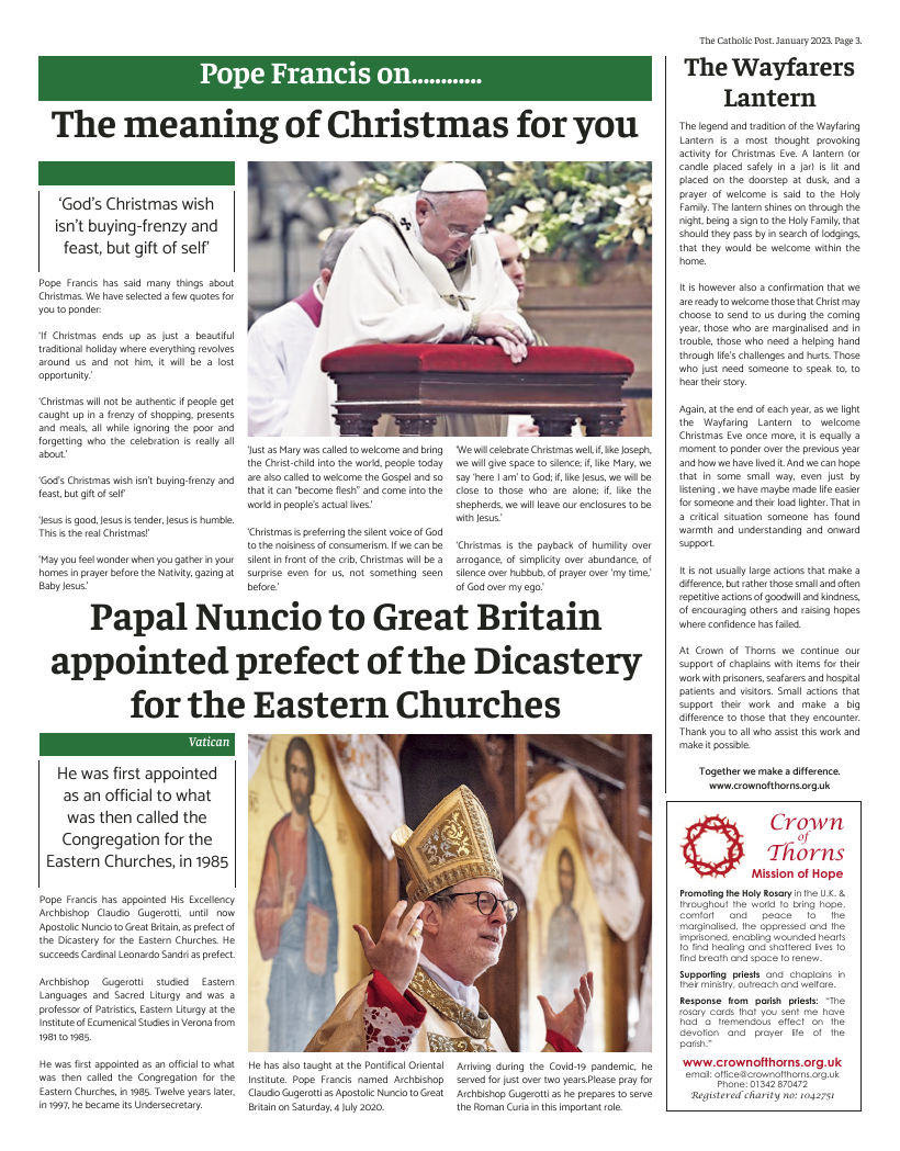 Jan 2023 edition of the Catholic Post