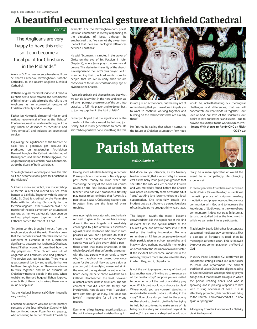 Jan 2023 edition of the Catholic Post