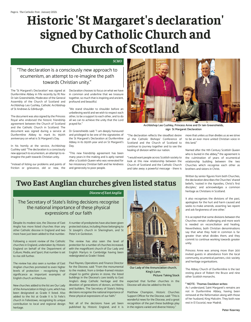 Jan 2023 edition of the Catholic Post