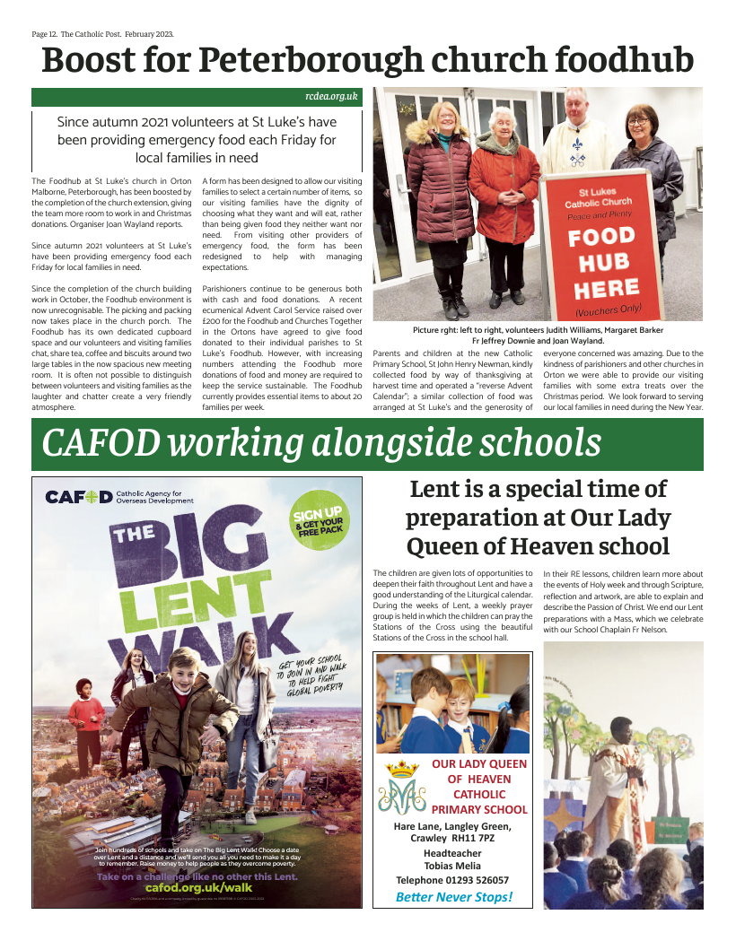 Feb 2023 edition of the Catholic Post