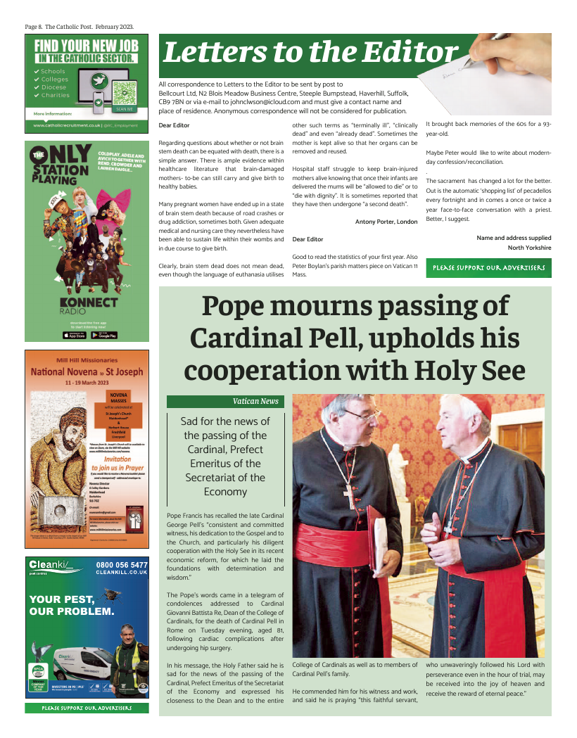 Feb 2023 edition of the Catholic Post