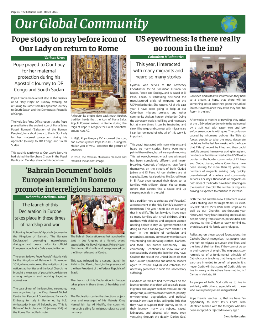 Mar 2023 edition of the Catholic Post