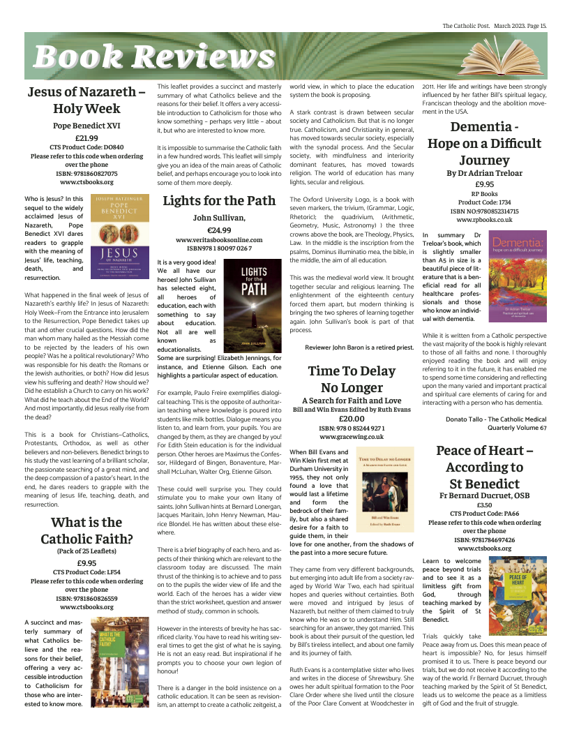 Mar 2023 edition of the Catholic Post Mar 2023 edition of the Catholic Post