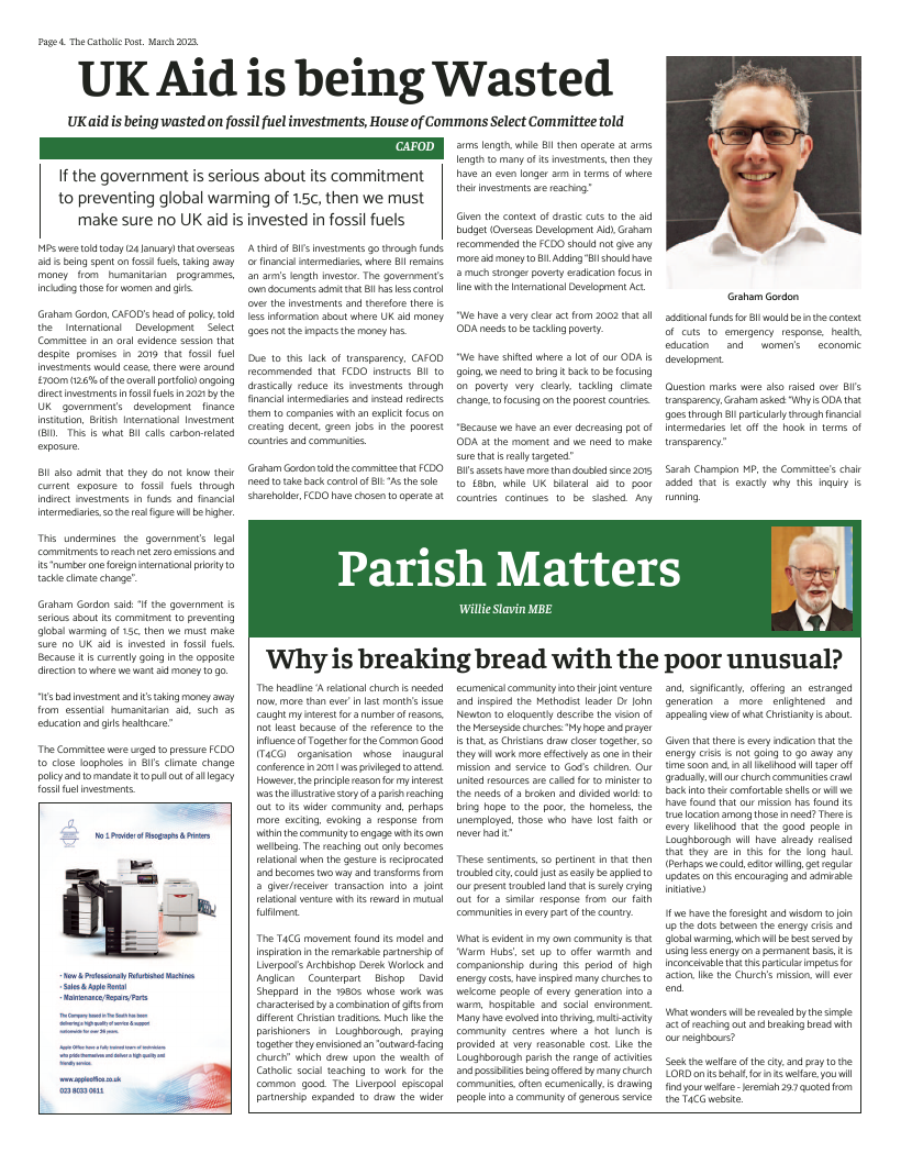 Mar 2023 edition of the Catholic Post