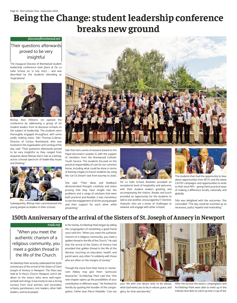 Sept 2023 edition of the Catholic Post