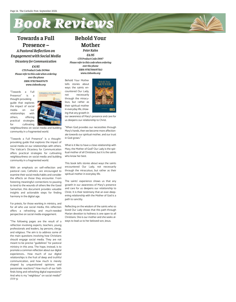 Sept 2023 edition of the Catholic Post Sept 2023 edition of the Catholic Post