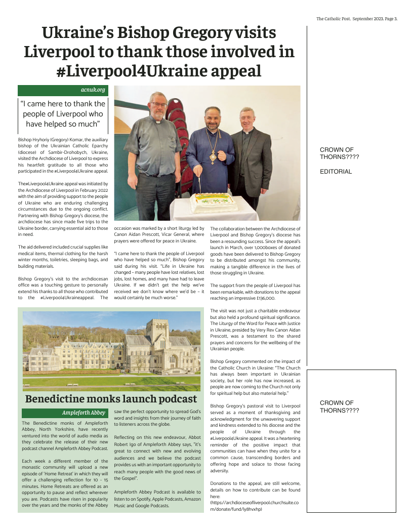 Sept 2023 edition of the Catholic Post