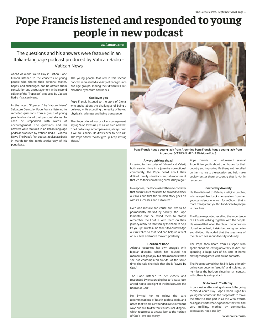 Sept 2023 edition of the Catholic Post Sept 2023 edition of the Catholic Post