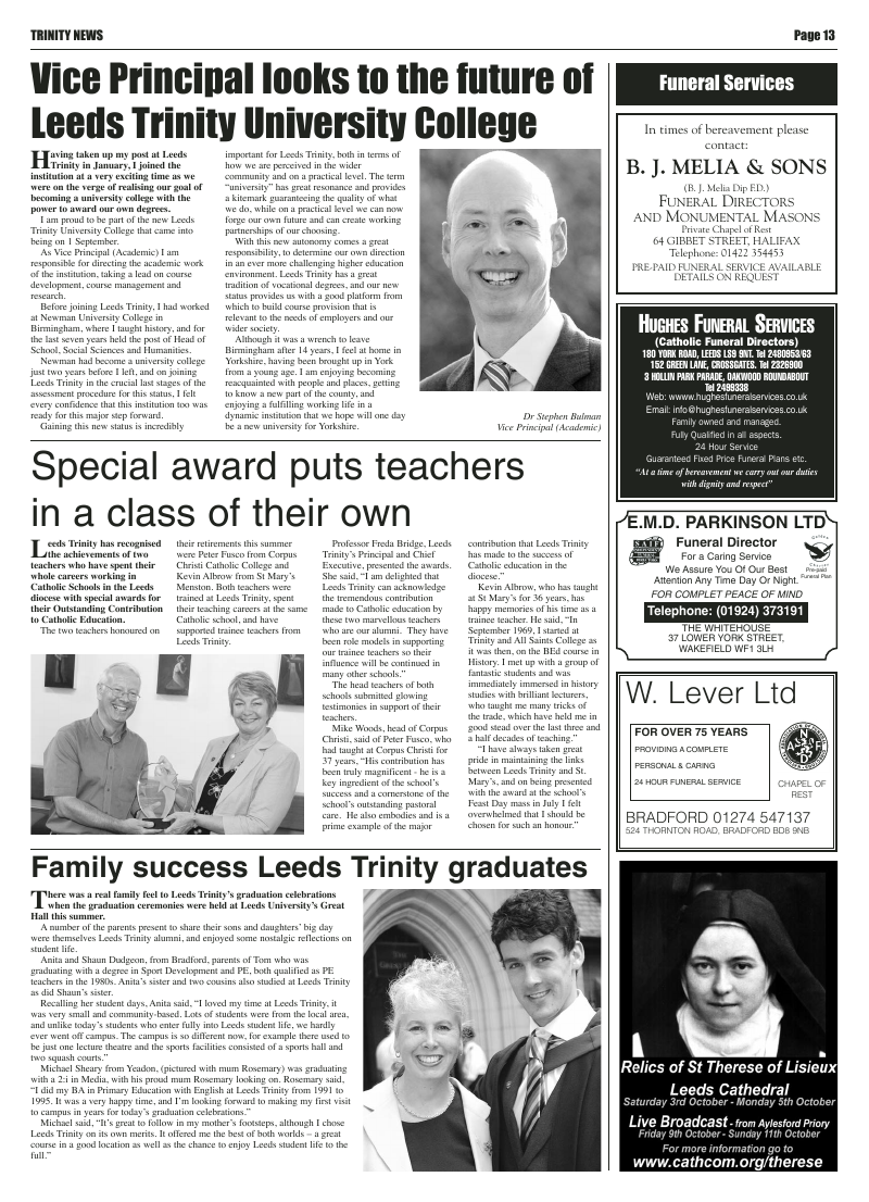 Sep 2009 edition of the Leeds Catholic Post Sep 2009 edition of the Leeds Catholic Post