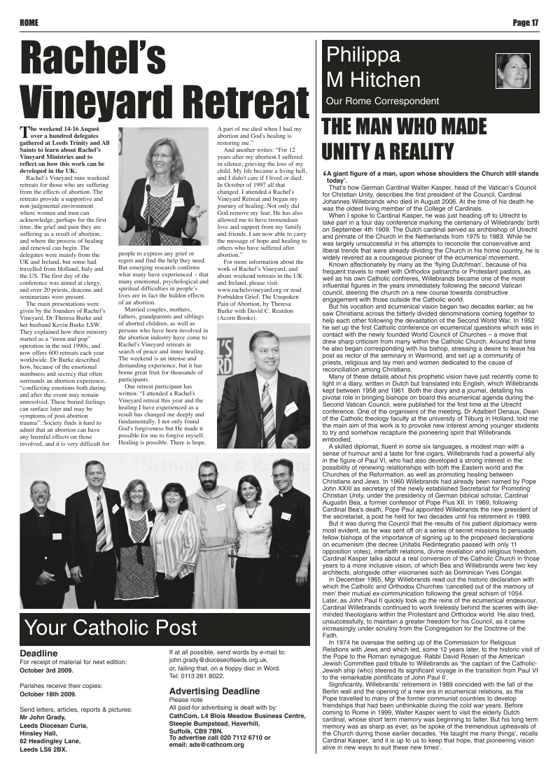 Sep 2009 edition of the Leeds Catholic Post Sep 2009 edition of the Leeds Catholic Post