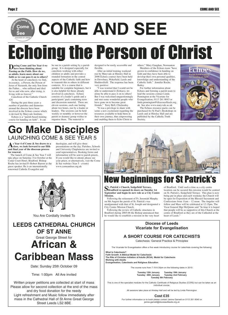 Sep 2009 edition of the Leeds Catholic Post