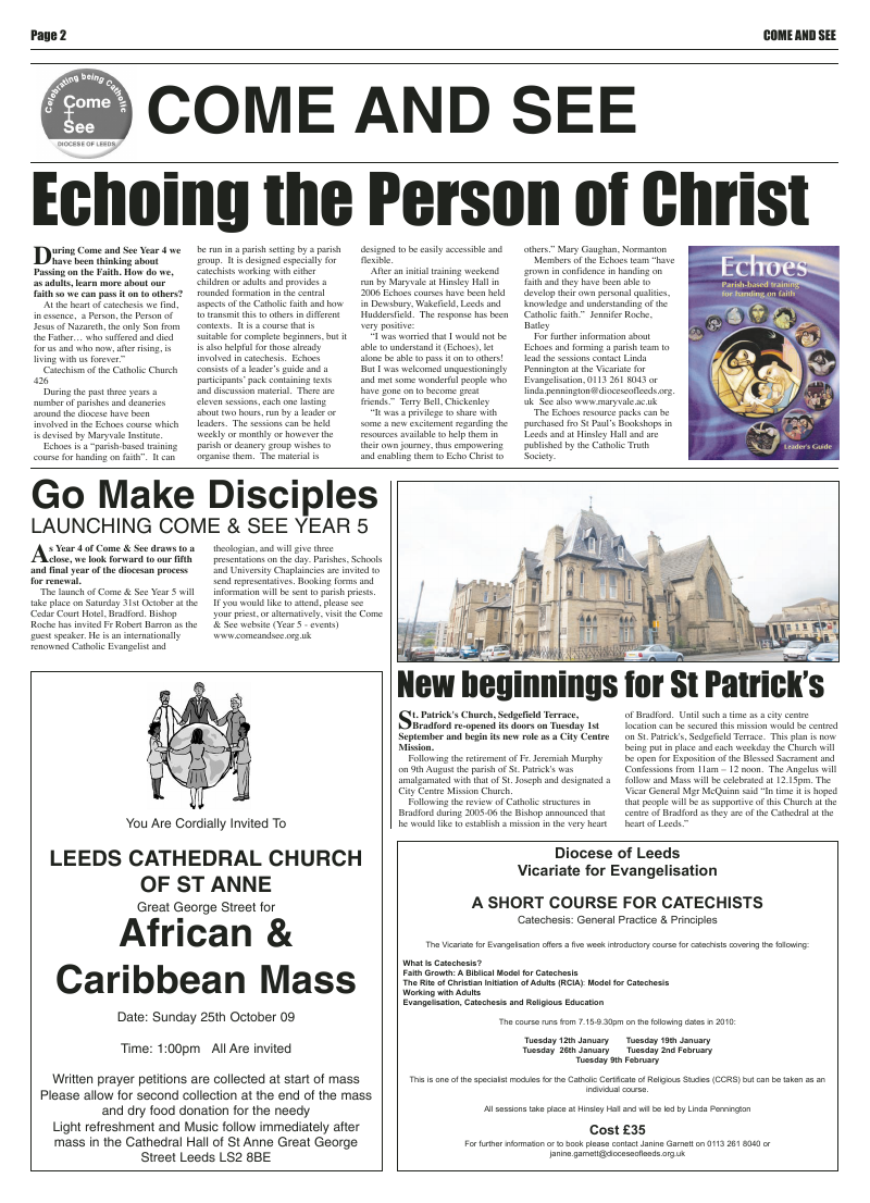 Sep 2009 edition of the Leeds Catholic Post Sep 2009 edition of the Leeds Catholic Post