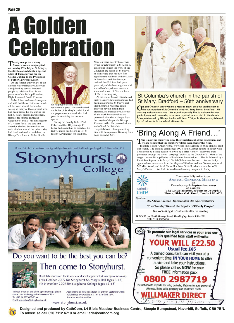 Sep 2009 edition of the Leeds Catholic Post Sep 2009 edition of the Leeds Catholic Post