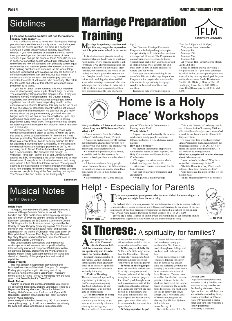 Sep 2009 edition of the Leeds Catholic Post