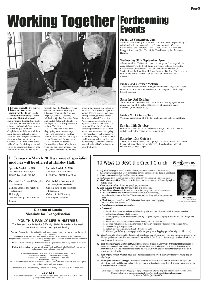 Sep 2009 edition of the Leeds Catholic Post Sep 2009 edition of the Leeds Catholic Post