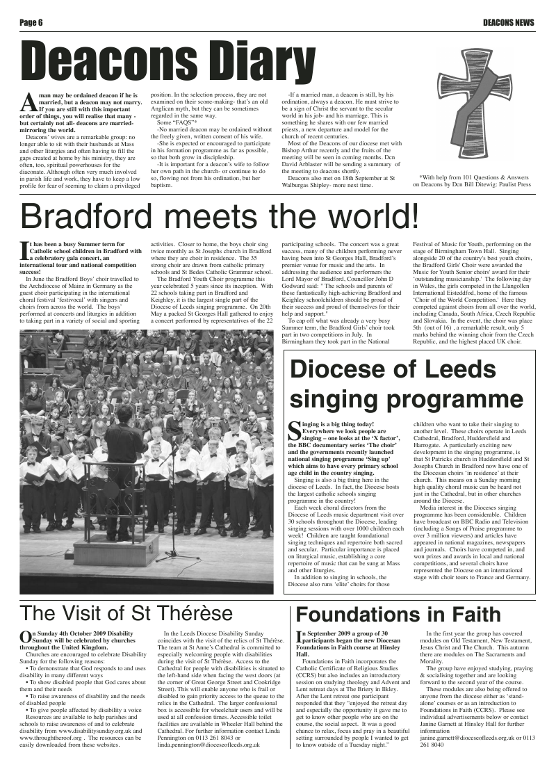 Sep 2009 edition of the Leeds Catholic Post Sep 2009 edition of the Leeds Catholic Post