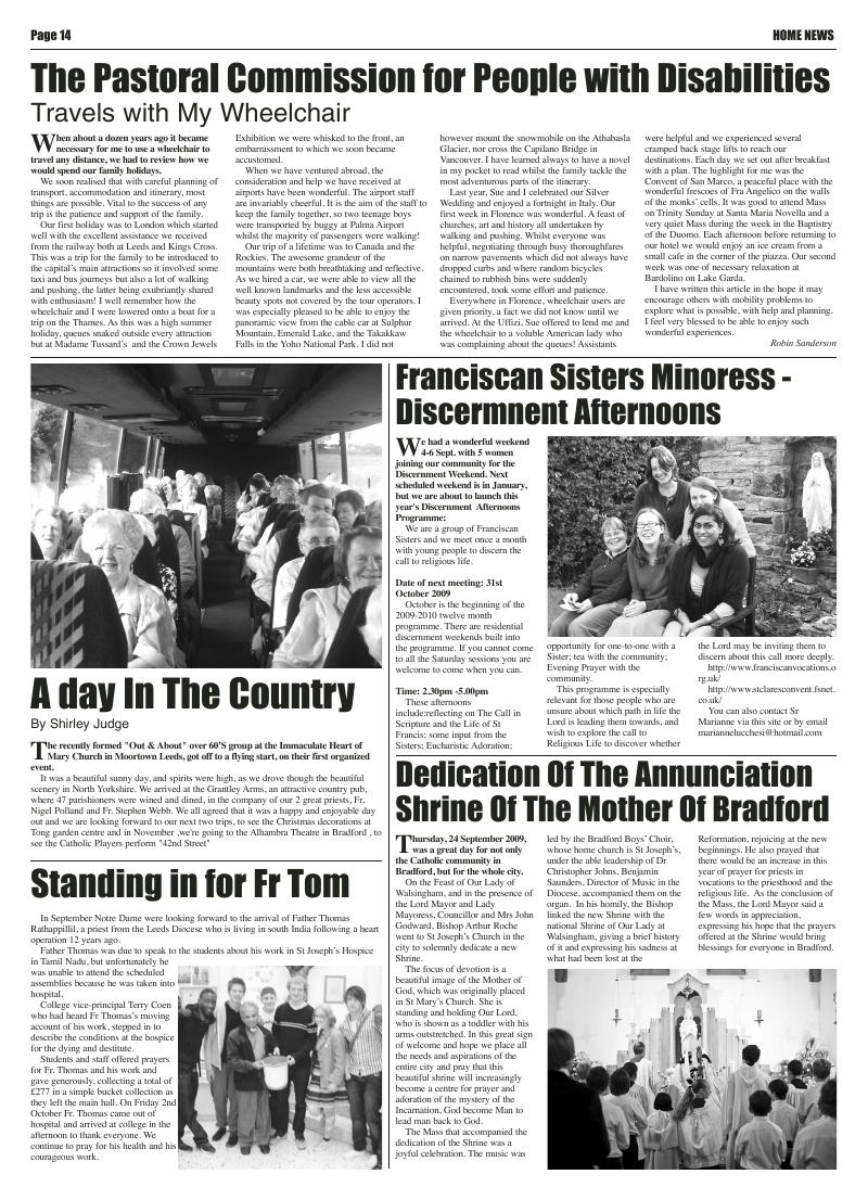Oct 2009 edition of the Leeds Catholic Post
