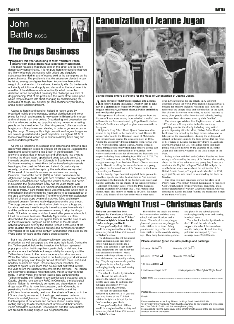 Oct 2009 edition of the Leeds Catholic Post