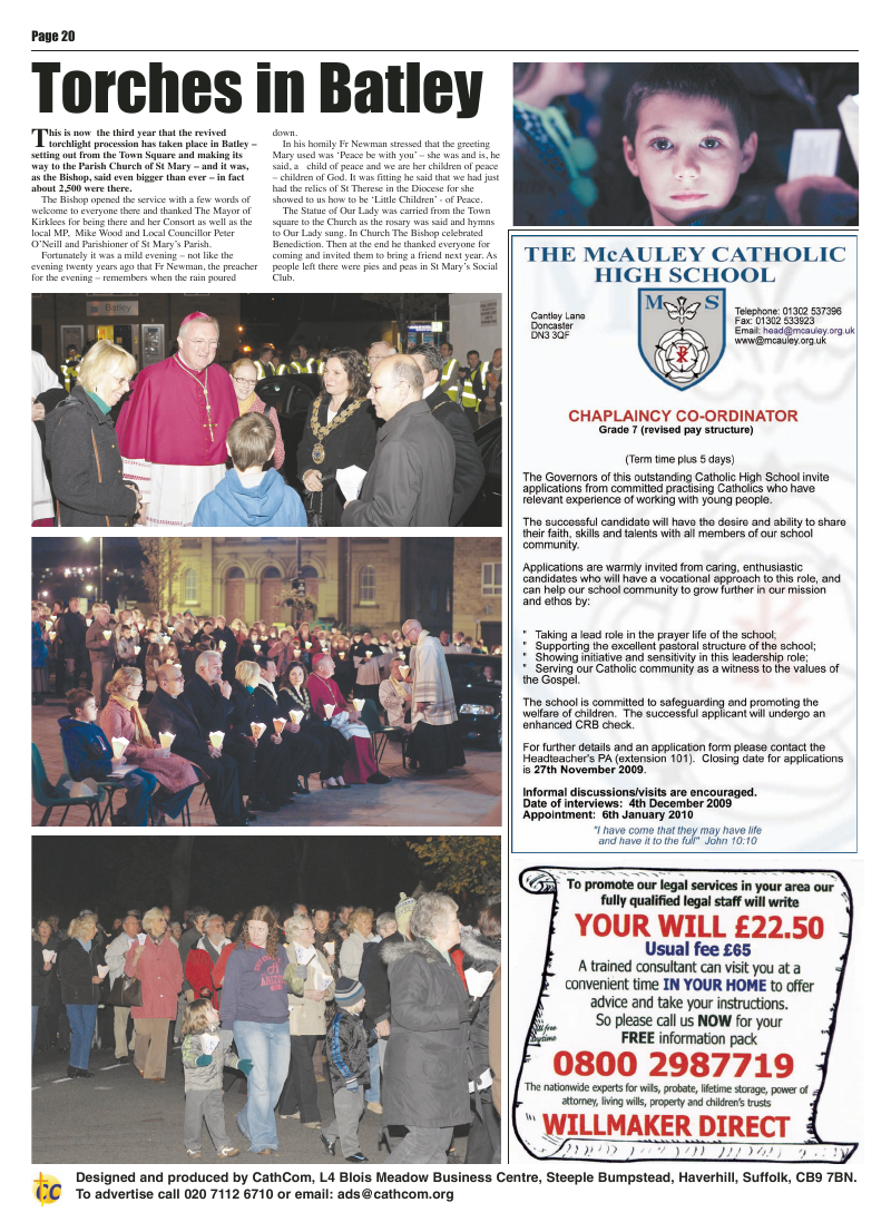 Oct 2009 edition of the Leeds Catholic Post