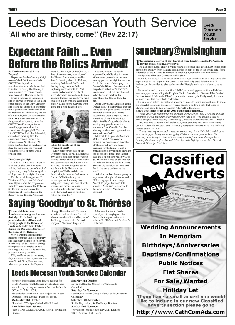 Oct 2009 edition of the Leeds Catholic Post