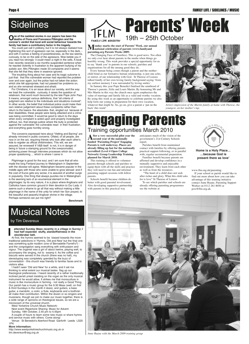 Oct 2009 edition of the Leeds Catholic Post