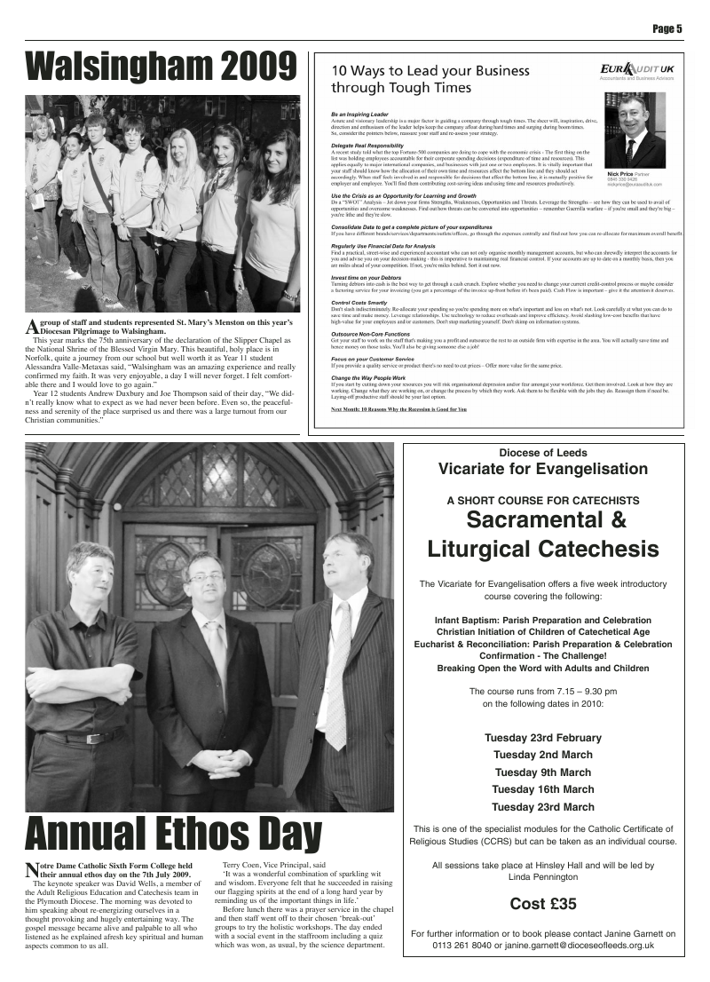 Oct 2009 edition of the Leeds Catholic Post