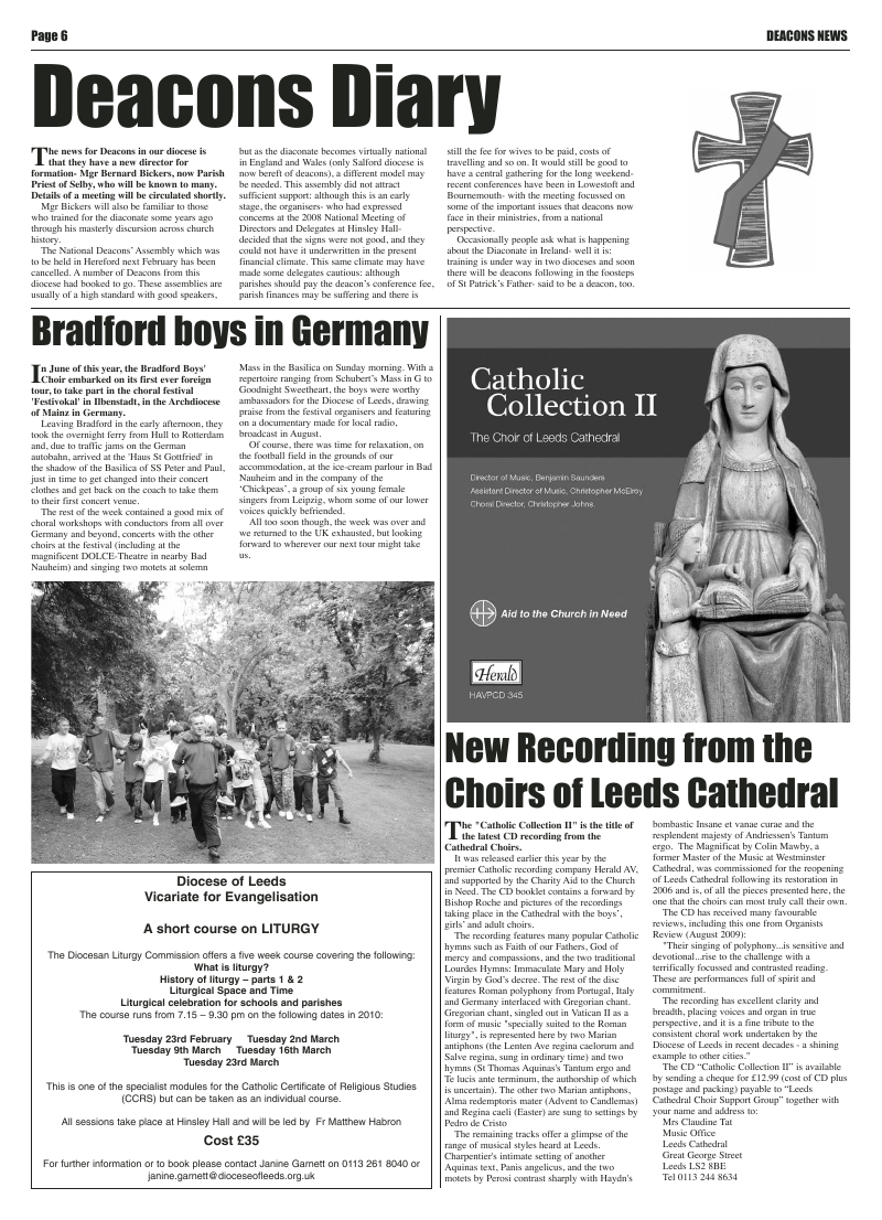 Oct 2009 edition of the Leeds Catholic Post