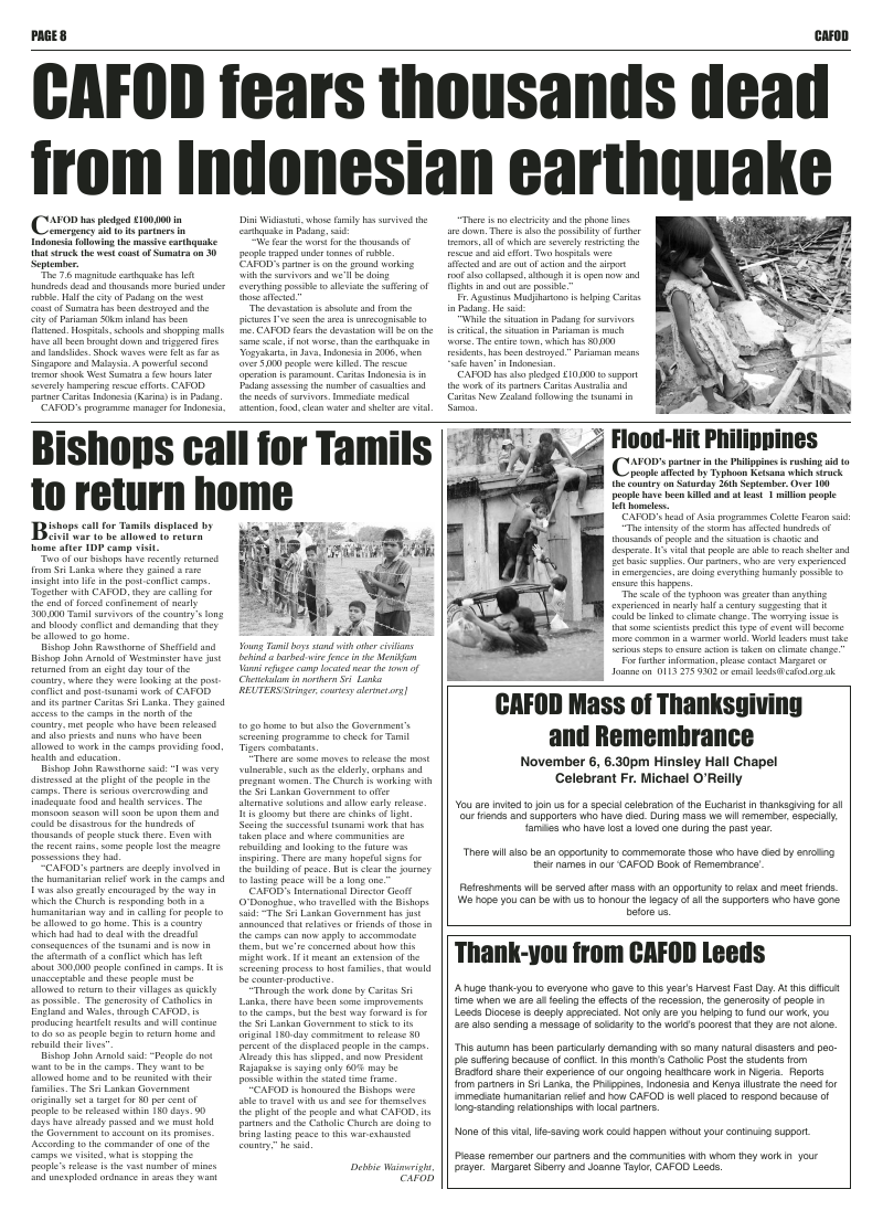 Oct 2009 edition of the Leeds Catholic Post