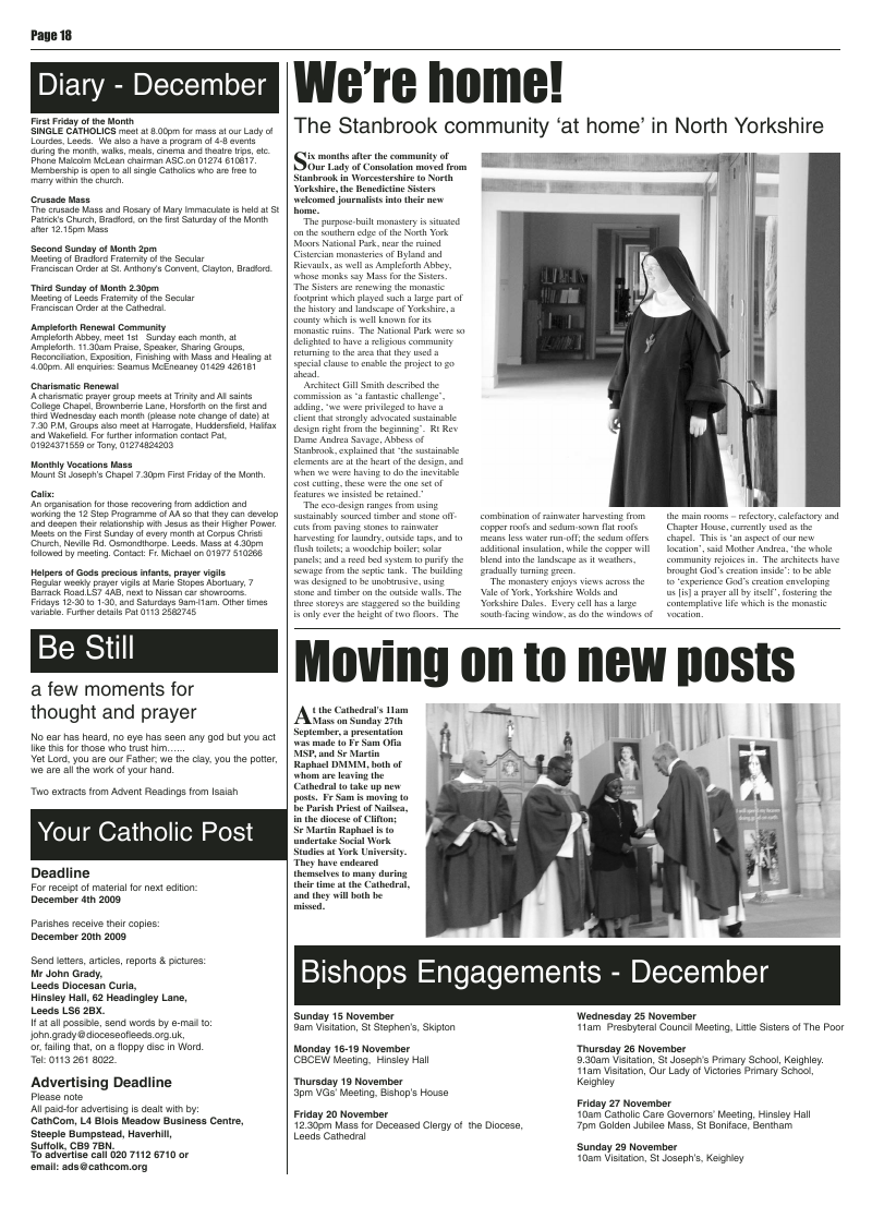Nov 2009 edition of the Leeds Catholic Post Nov 2009 edition of the Leeds Catholic Post