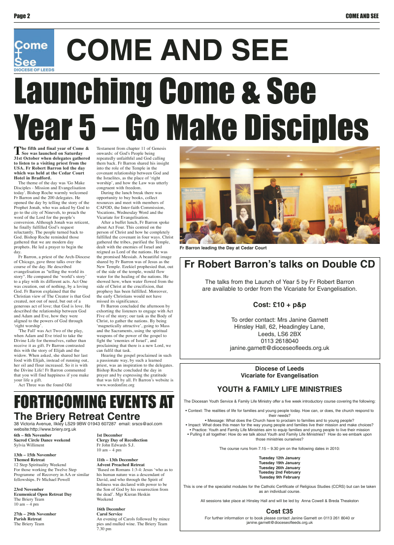 Nov 2009 edition of the Leeds Catholic Post Nov 2009 edition of the Leeds Catholic Post