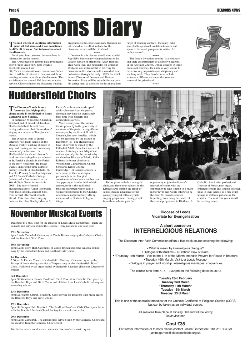 Nov 2009 edition of the Leeds Catholic Post