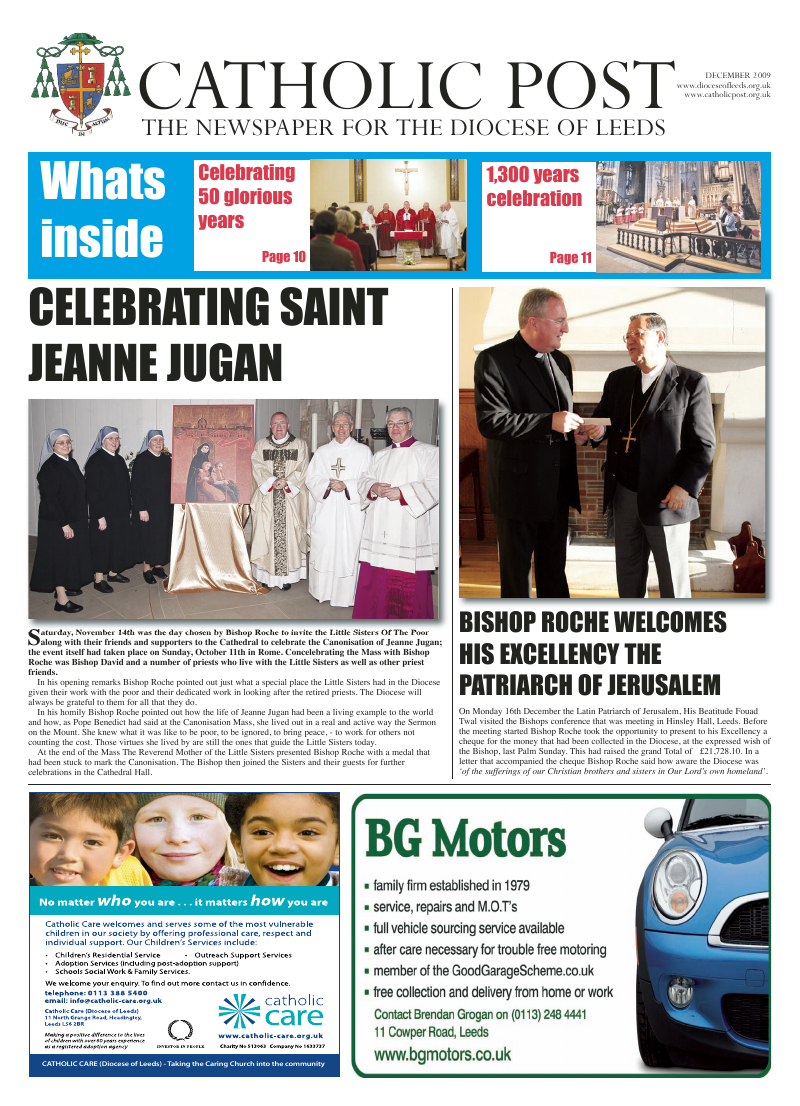 Dec 2009 edition of the Leeds Catholic Post