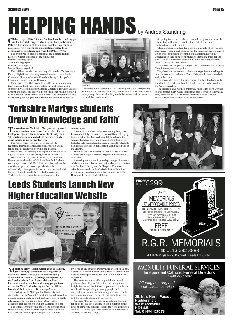 Dec 2009 edition of the Leeds Catholic Post Dec 2009 edition of the Leeds Catholic Post