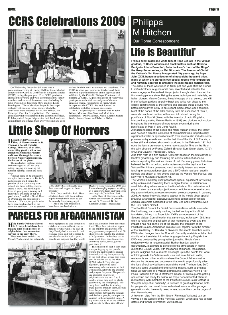 Dec 2009 edition of the Leeds Catholic Post