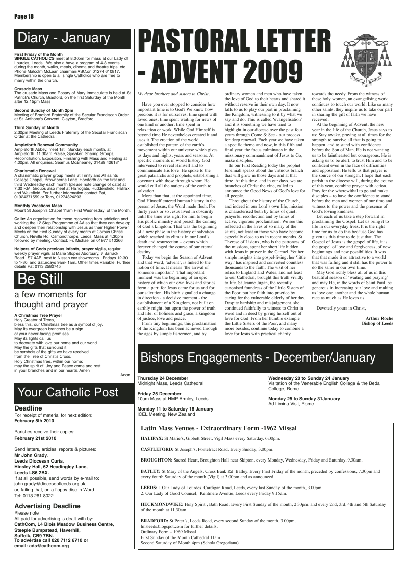 Dec 2009 edition of the Leeds Catholic Post