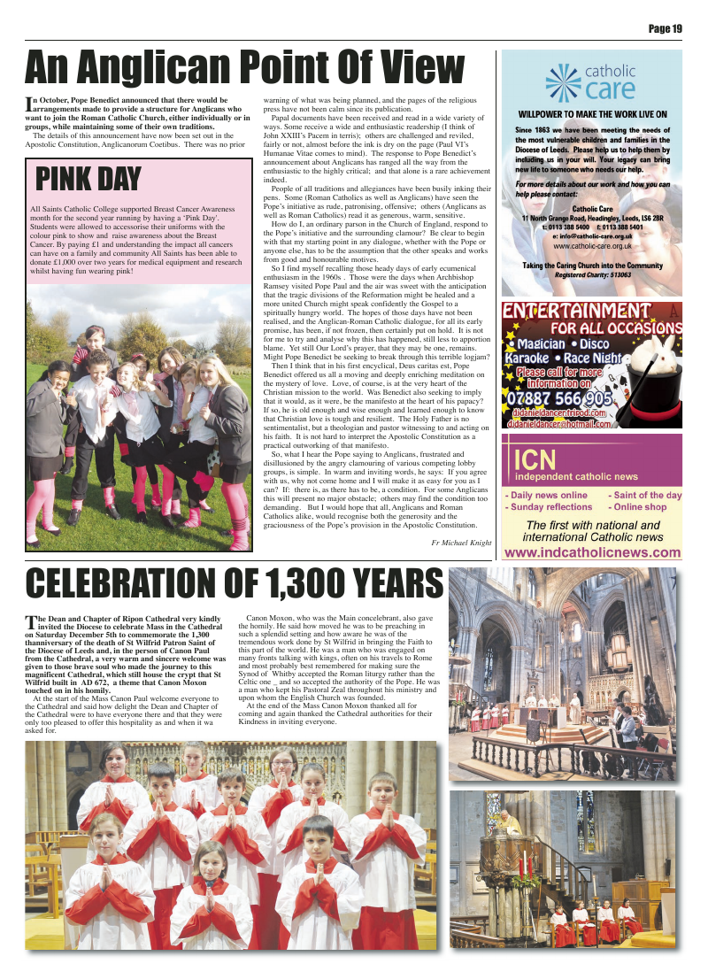 Dec 2009 edition of the Leeds Catholic Post Dec 2009 edition of the Leeds Catholic Post