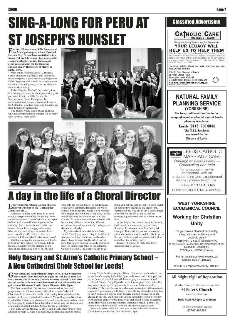 Dec 2009 edition of the Leeds Catholic Post