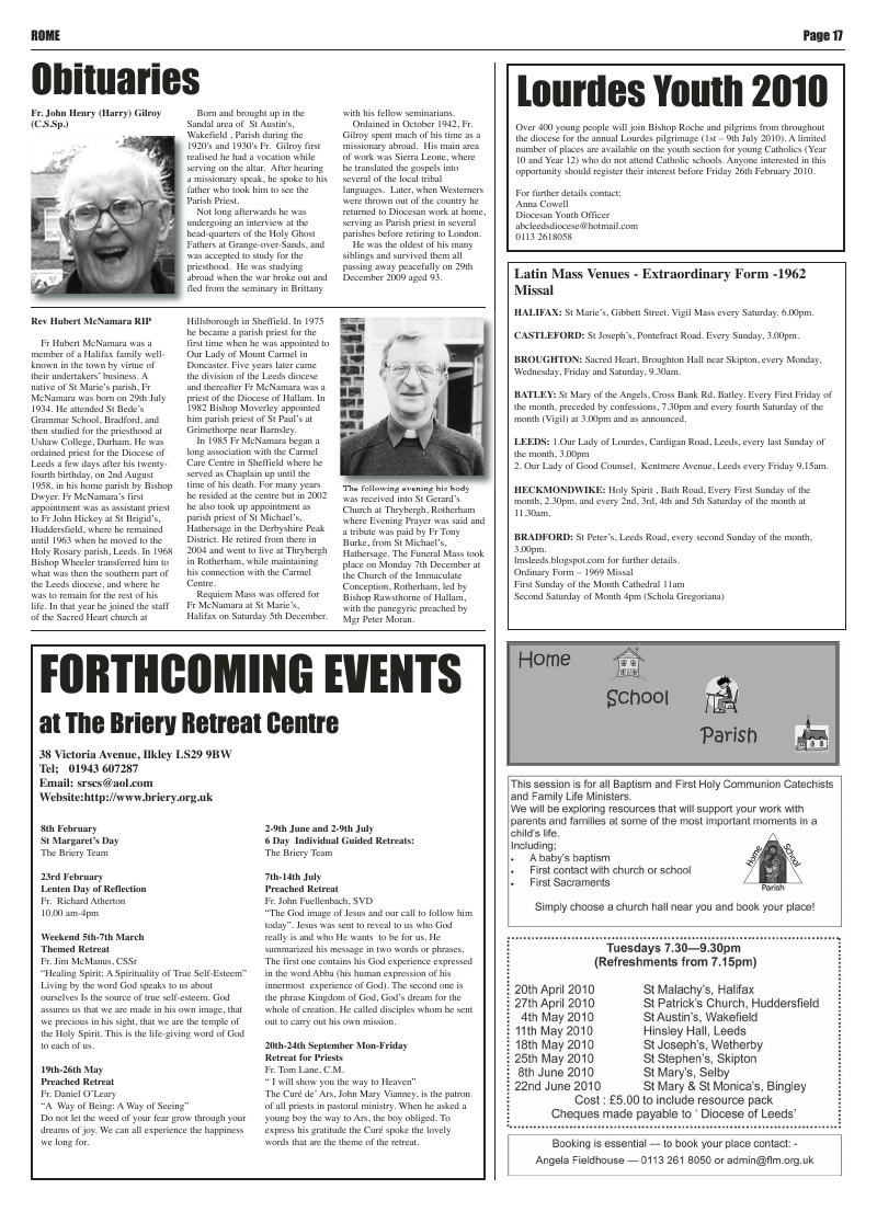 Feb 2010 edition of the Leeds Catholic Post Feb 2010 edition of the Leeds Catholic Post